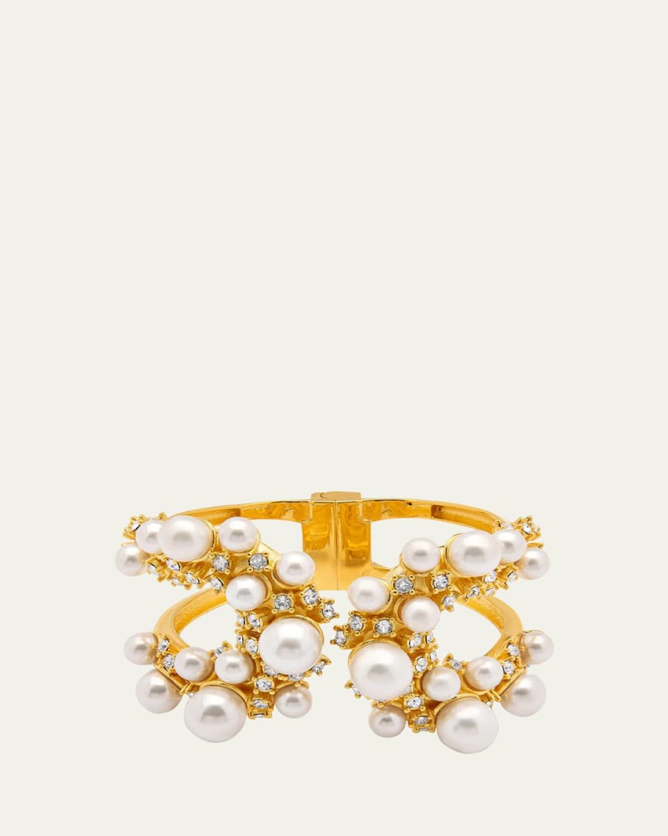 Pearly Pave Cluster Bracelet